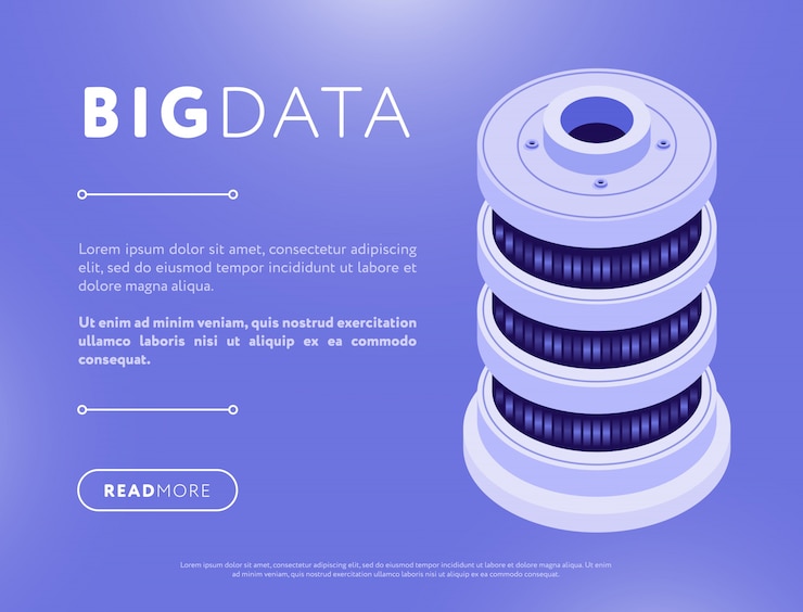 Vector colorful isometric database design webpage