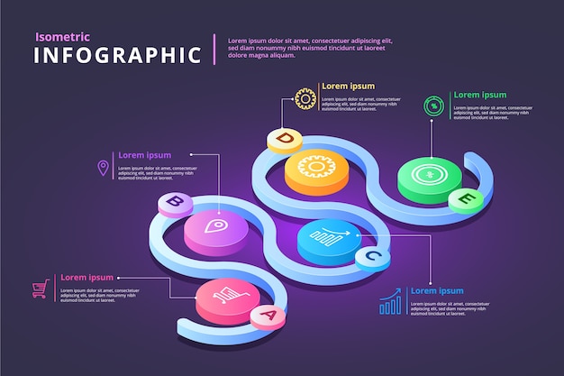 다채로운 아이소 메트릭 Infographic