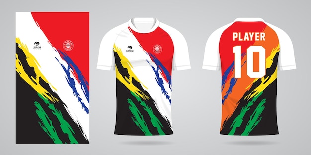 Modello di design sportivo in jersey colorato