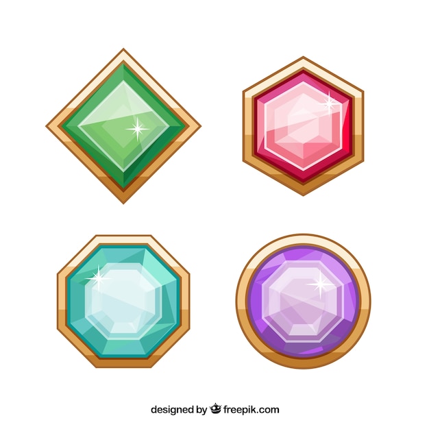 Vector colorful jewel pack