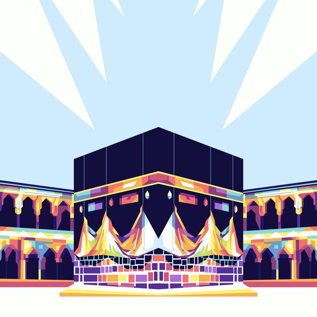 Vector colorful kaaba illustrations