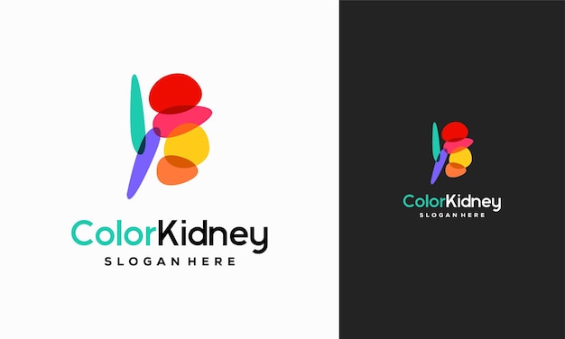 Colorful kidney care logo designs concept vector health kidney logo template designs