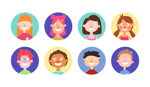 Vector colorful kids avatar