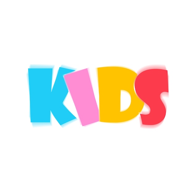 Vector colorful kids word