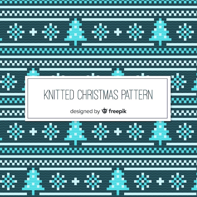 Vector colorful knitted christmas pattern collection