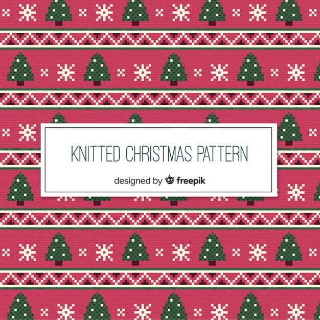 Colorful knitted christmas pattern collection