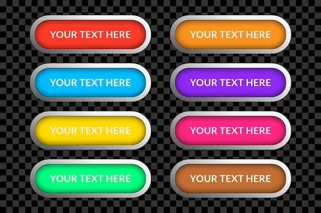 Vettore di raccolta di pulsanti web design modello banner etichetta colorata