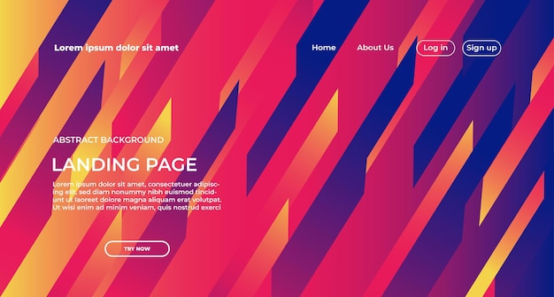 カラフルなランディング ページの背景。抽象的な現代的なウェブサイトの背景。幾何学形状