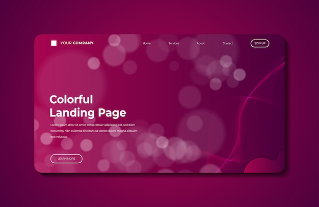 Colorful landing page