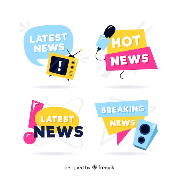 Colorful latest news banners collection