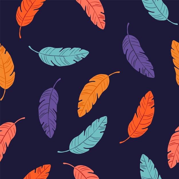 Colorful leaf seamless pattern background