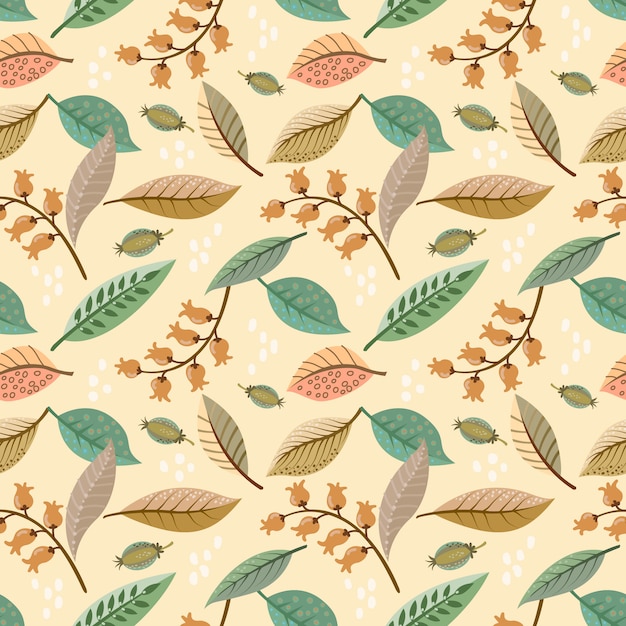 Colorful leaf seamless pattern.