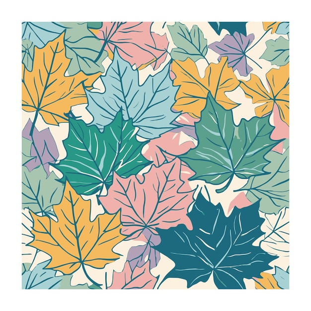 Colorful Leaves Textile Design