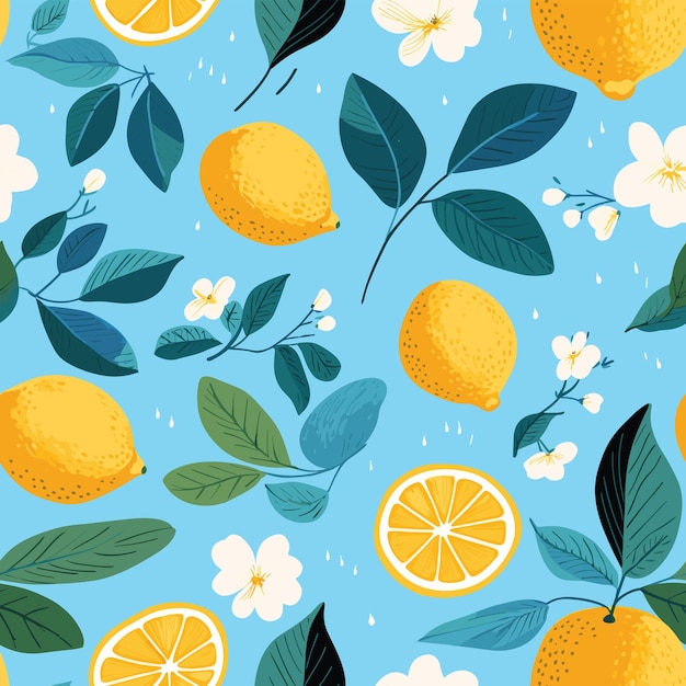다채로운 레몬 패턴 원활한
