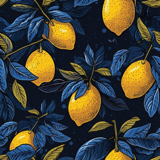 Colorful Lemons Pattern Seamless