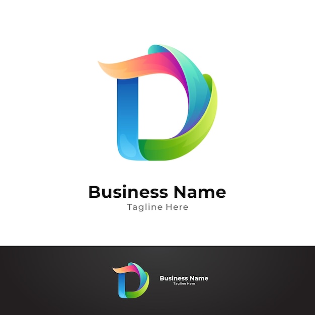 Colorful letter D logo