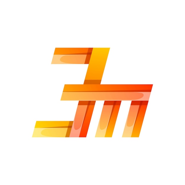 colorful letter E and M icon logo design