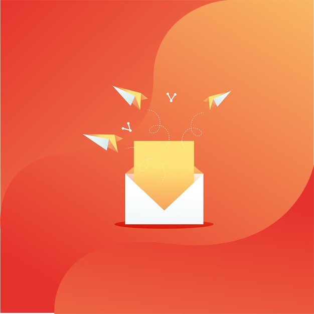 colorful letter envelope news mail icon red