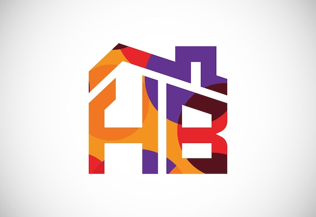 Colorful letter H B logo design vector Modern logo for business company visual identity in low poly art style