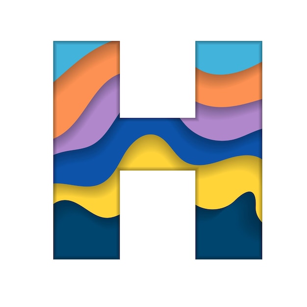 Colorful letter H