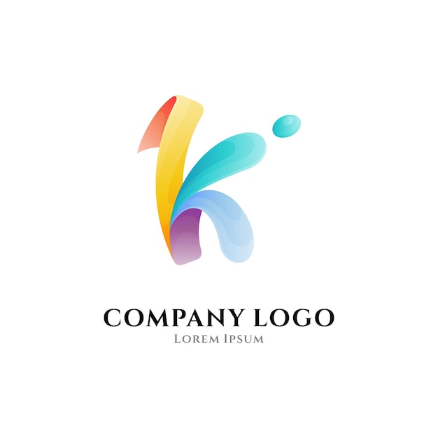 Vector colorful letter k logo design