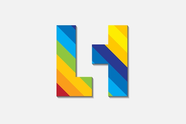 Vettore logo lh lettera colorata