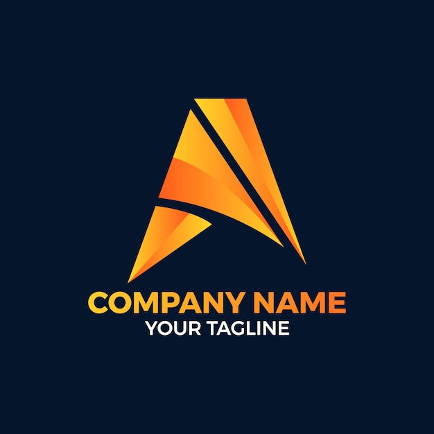 Colorful A letter logo abstract business corporate identity logo design.