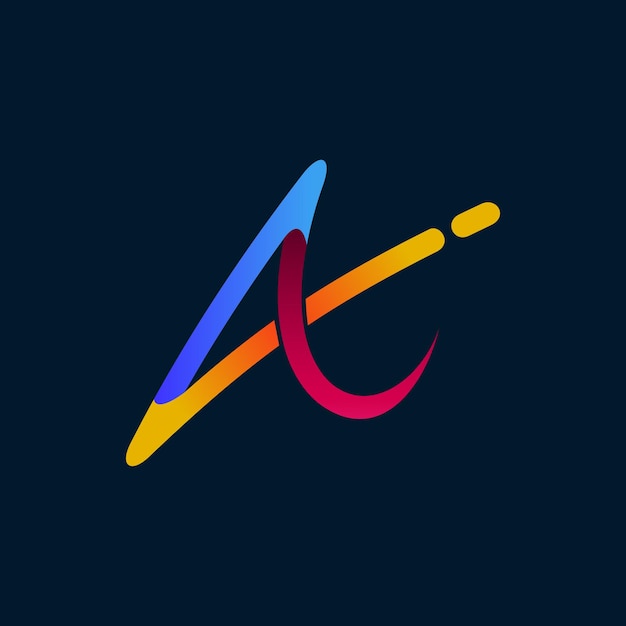 Colorful letter a logo design