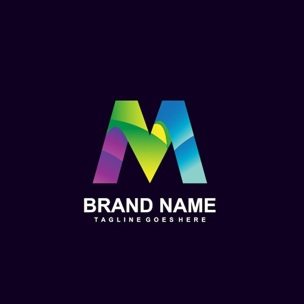 Colorful letter m logo design