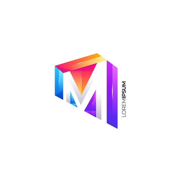 Vector colorful letter m logo