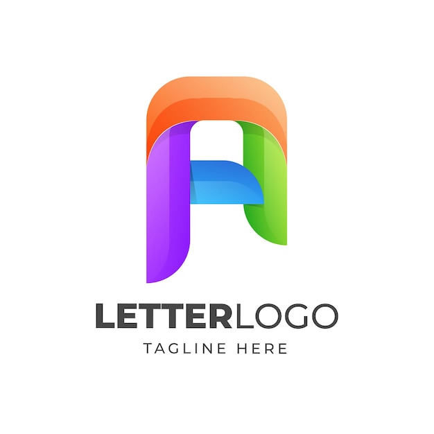 Colorful letter A modern logo design