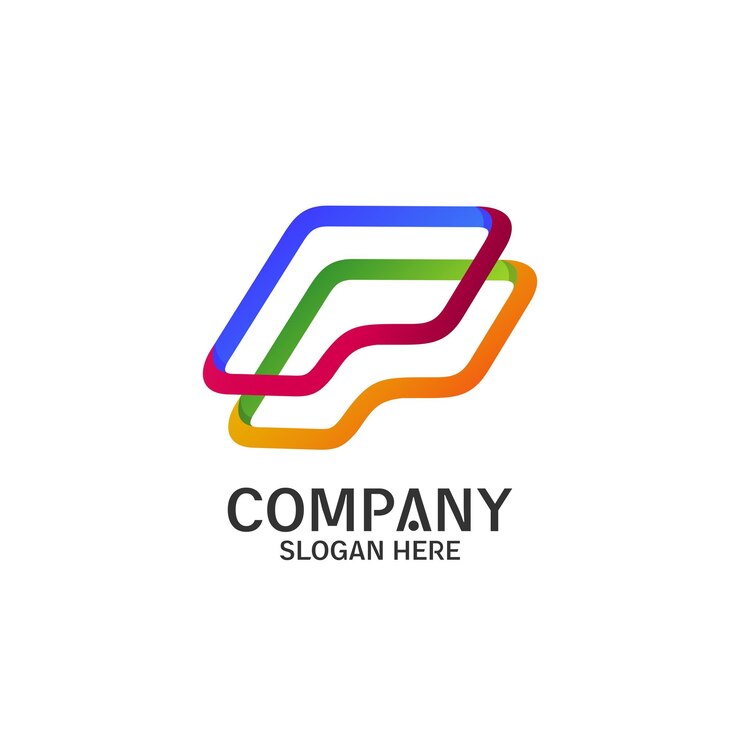 Colorful letter p logo design