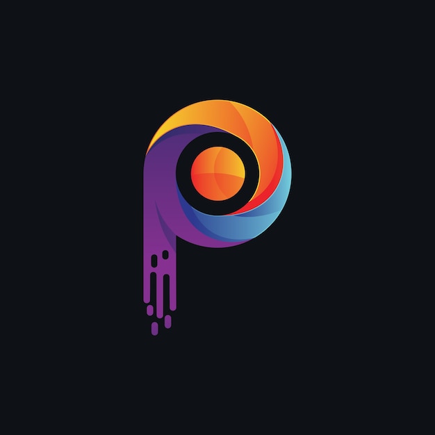 Colorful letter p splash logo