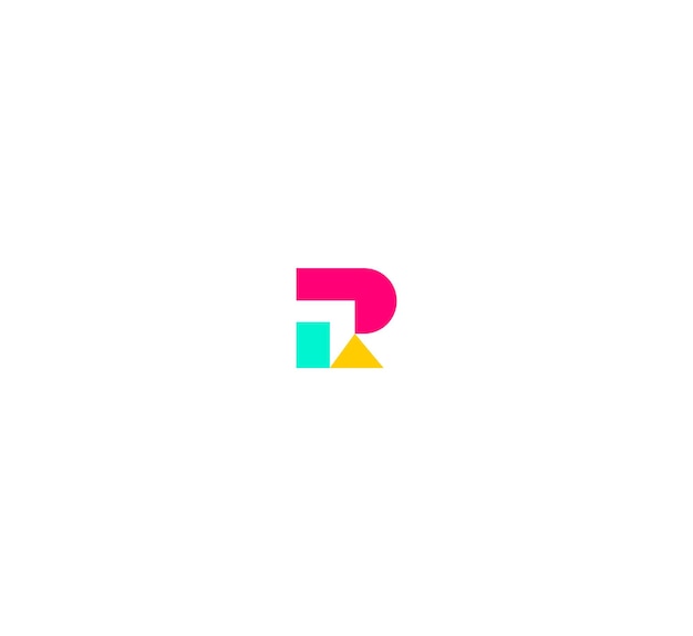 Colorful letter r logo with a white background