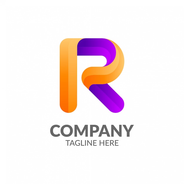 Colorful letter r logo