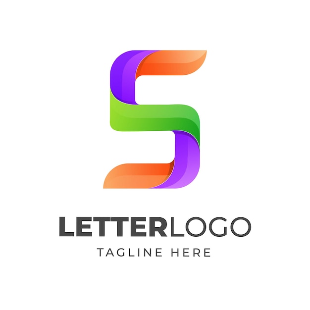 Vettore design moderno del modello di logo colorato lettera s