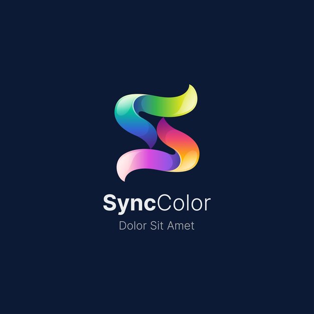 Colorful letter s with smooth gradient logo