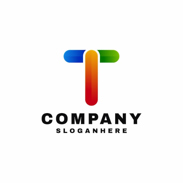 colorful letter t logo design