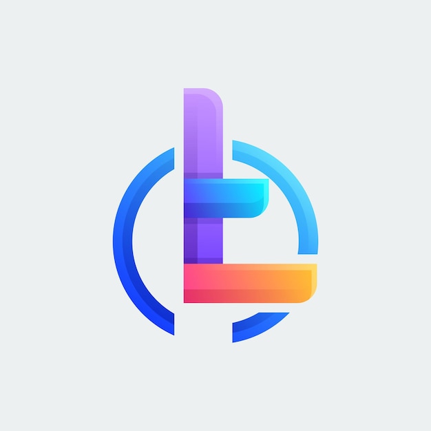 Colorful letter t logo design