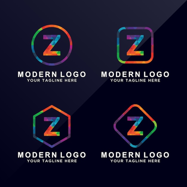 Colorful letter Z logo design