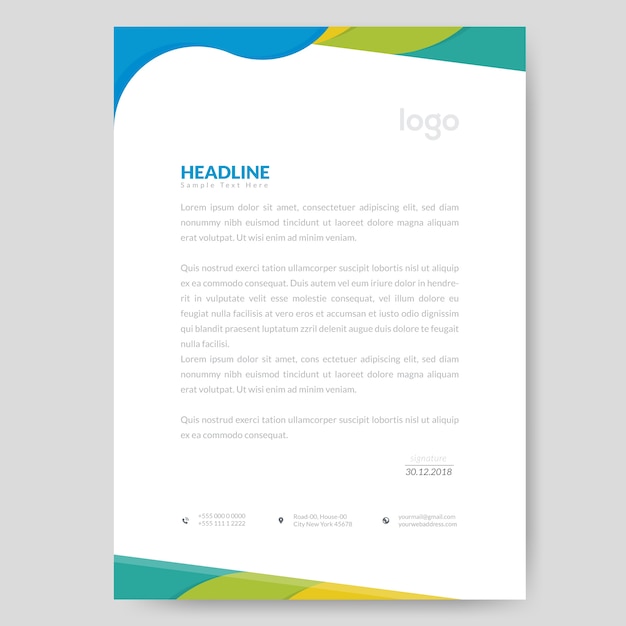 Vector colorful letterhead design