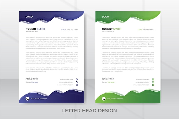 Colorful letterhead template design