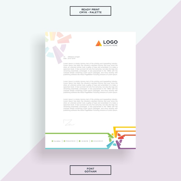 Vector colorful letterhead