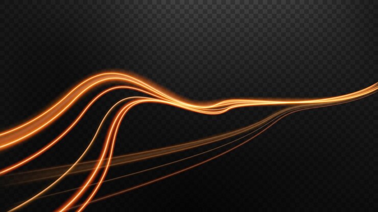Vector colorful light trails long time exposure motion blur effect vector illustration