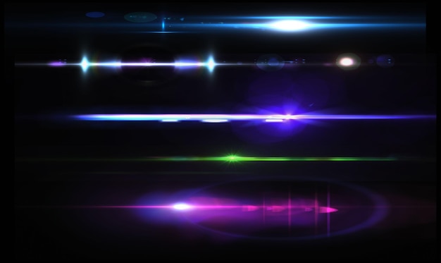 a colorful light with a dark background