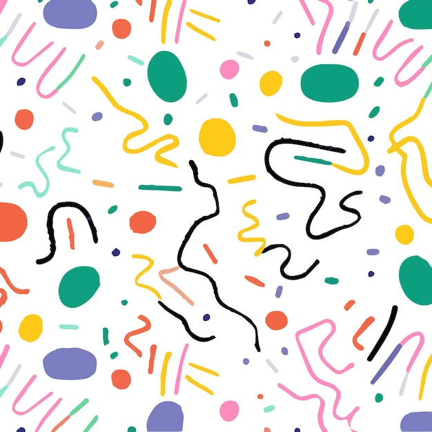 Colorful Line Doodle Pattern