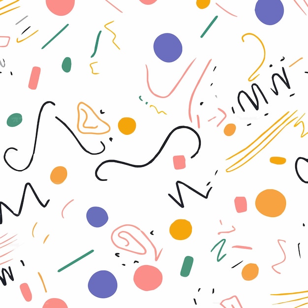 Colorful Line Doodle Pattern