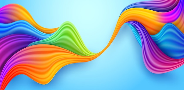 colorful lines on a blue background with a blue sky background