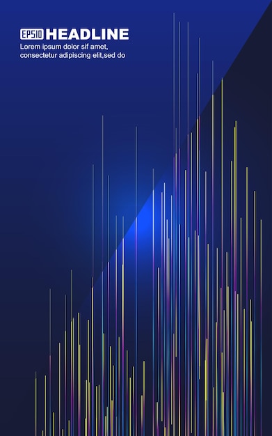 Colorful lines extending upward techsavvy poster vector background