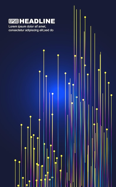 Colorful lines extending upward techsavvy poster vector background